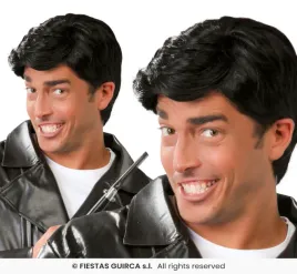 peruka-meska-grease-john-travolta-czarne-krotkie-wlosy
