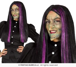 peruka-wiedzma-z-fioletowymi-pasemkami-wlosy-dlugie-czarne-halloween