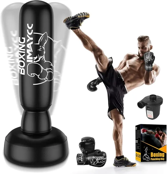 WOREK BOKSERSKI STOJĄCY 180 CM NADMUCHIWANY DO TRENINGU MMA I KICKBOXINGU