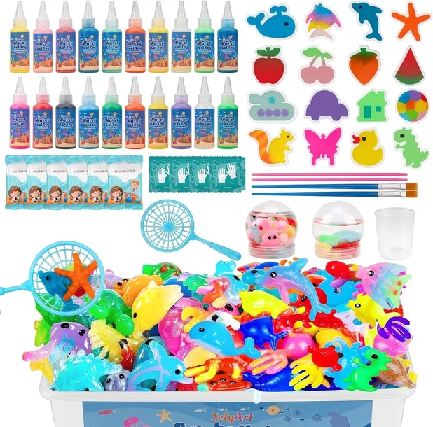 ZESTAW KREATYWNY MAGICZNY ELF WODNY 3D 56 ELEMENTÓW 20 ŻELI 16 FOREMEK DIY