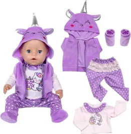 ubranka-dla-lalek-36-45-cm-bluza-koronkowe-spodnie-buty-zestaw