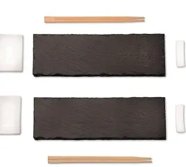 akcesoria-do-sushi-dla-2-osob-z-plytami-lupkowymi-i-miseczkami