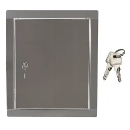 drzwiczki-rewizyjne-zamek-kluczyk-metalowe-stal-nierdzewna-srebrne-20x20-cm