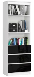 regal-stojacy-60-cm-do-biura-3-szuflady-3-polki-waski-bialy-czarny-polysk