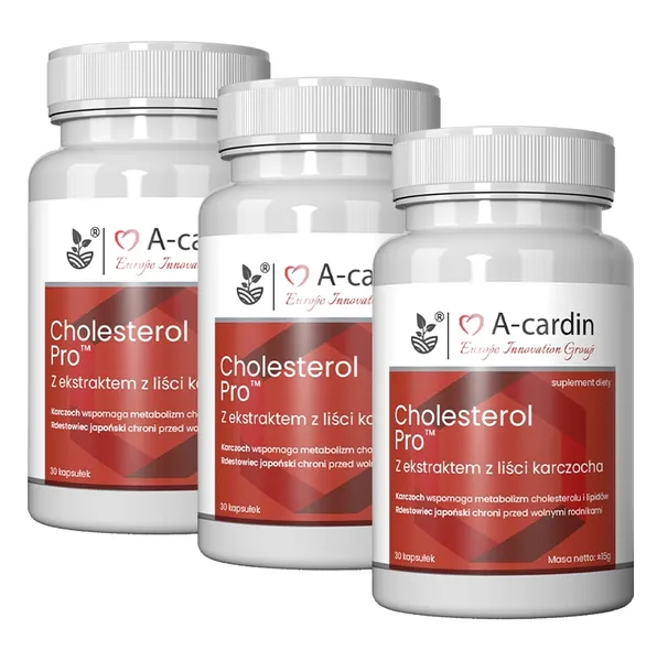 Suplement diety A-cardin Cholesterol Pro karczoch kapsułki 15 g 90 szt.