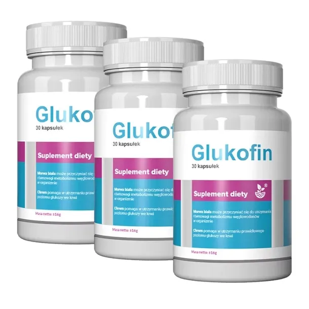 3x Glukofin - Kapsułki z Chromem, Morwą Białą i Cynkiem