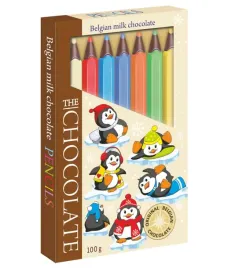 severka-belgijskie-czekoladowe-kredki-pingwiny-100-g