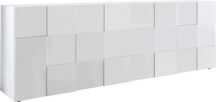 Komoda biała wysoki połysk Quatro duża 241cm włoska, lakierowana