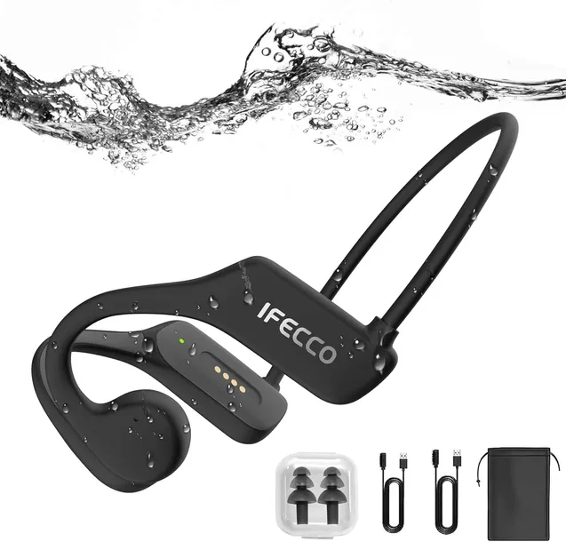 IFECCO Słuchawki Bluetooth 5.3, wodoodporne IP68, bezprzewodowe słuchawki