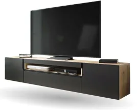 szafka-rtv-wiszaca-200-czarny-mat-dab-artisan-doze