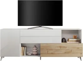 wloska-szafka-rtv-z-szufladami-lakier-bialy-polysk-dab-cadiz-241cm-tanda
