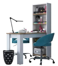 biurko-biale-stol-roboczy-z-regalem-bialy-dab-artisan-118x54