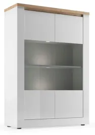 witryna-2-drzwi-lakier-bialy-polysk-dab-cadiz-wloska-117cm-reno