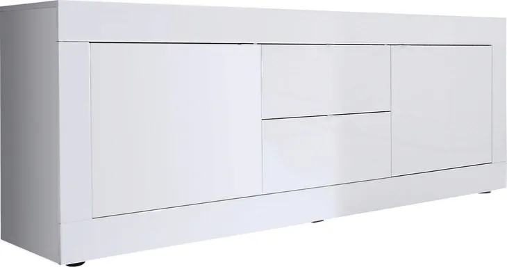 wloska-szafka-rtv-basic-biala-210cm-wysoki-polysk-kolor-frontow-akacja