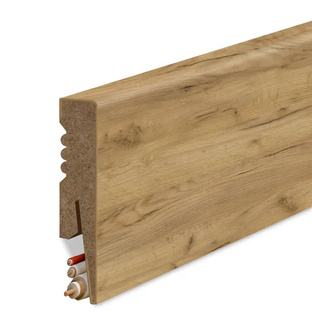 80x16 mm LISTWA PRZYPODŁOGOWA 8 cm DĄB CRAFT ZŁOTY MDF DEKORACYJNA COKÓŁ R2