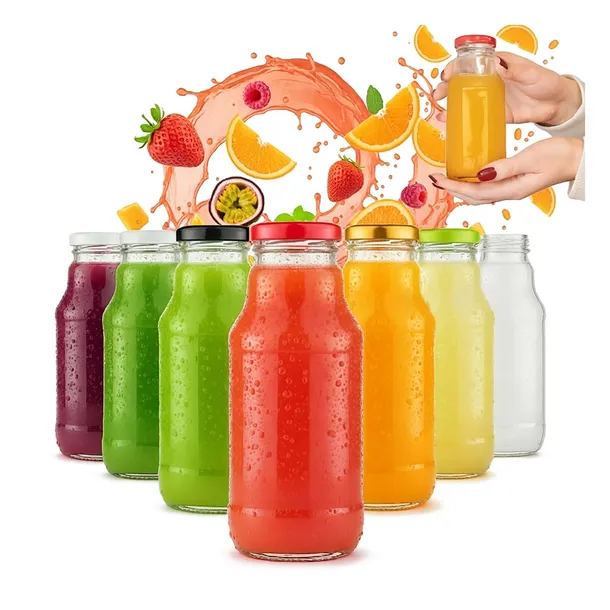 50x BUTELKI NA SOK KUBUŚ SOCZEK 330ml + ZAKRĘTKA fi43 Butelka Szklana Soki