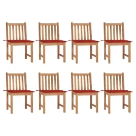 krzeselka-ogrodowe-tekowe-z-czerwona-poduszka-8-szt-50x53x90cm