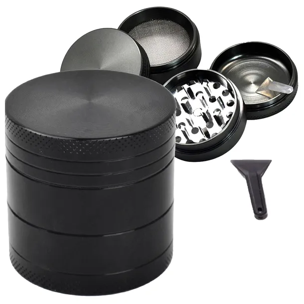 MŁYNEK DO SUSZU 4-częściowy Metalowy Grinder Crusher do Ziół 40 mm Prezent