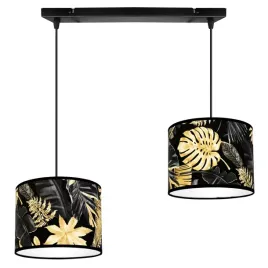 lampa-wiszaca-sufitowa-abazur-zlote-kwiaty-led