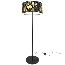 lampa-stojaca-elegancka-abazur-zlote-kwiaty-led