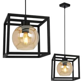 lampa-wiszaca-klatka-elegancka-szklana-kula-miod