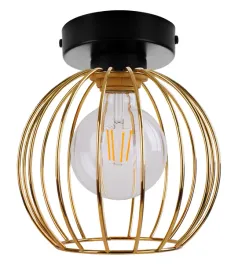 nowoczesna-lampa-sufitowa-zloty-klosz-druciak-led