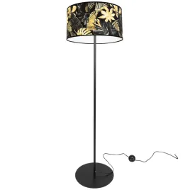lampa-stojaca-elegancka-abazur-zlote-kwiaty-led