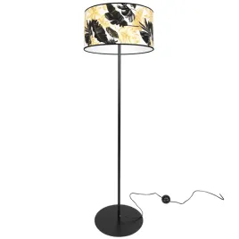 lampa-stojaca-elegancka-abazur-zlote-kwiaty-led