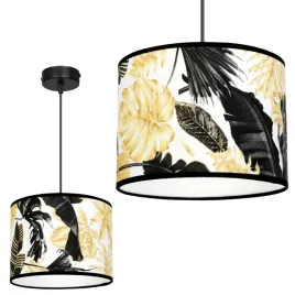 lampa-wiszaca-sufitowa-abazur-zlote-kwiaty-led