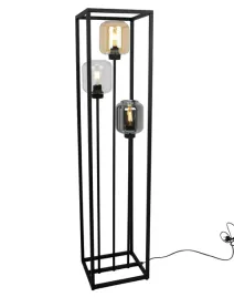 lampa-stojaca-podlogowa-czarna-loft-szklane-klosze