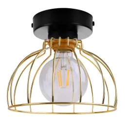 elegancka-lampa-sufitowa-zloty-klosz-druciak-led
