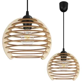 lampa-wiszaca-zyrandol-sufitowa-drewno-klosz-led