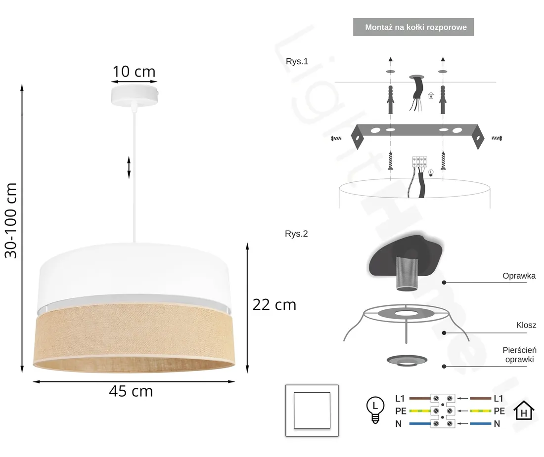 lampa-wiszaca-zyrandol-sufitowa-abazur-45-cm-bialy