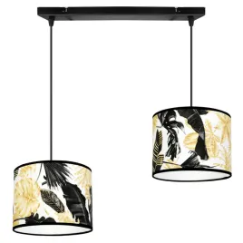 lampa-wiszaca-sufitowa-abazur-zlote-kwiaty-led