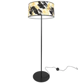 lampa-stojaca-elegancka-abazur-zlote-kwiaty-led