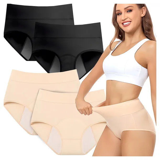 4x MAJTKI MENSTRUACYJNE Bawełna Damskie Wysokim Stanem Nieprzeciekające 3XL