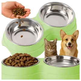 miska-dla-psa-kota-podwojna-2w1-metalowa-na-karme-sucha-mokra-wode-zielona