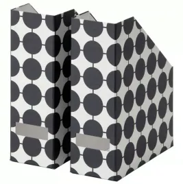 ikea-tjena-segregator-bialy-czarny-w-kropki-2-sztuki