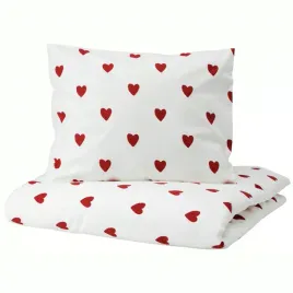 ikea-barndrom-poszwa-na-koldre-i-poszewka-bialy-czerwone-serce-150x200cm