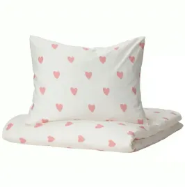 ikea-barndrom-poszwa-na-koldre-i-poszewka-serce-bialy-rozowy-150x200-cm