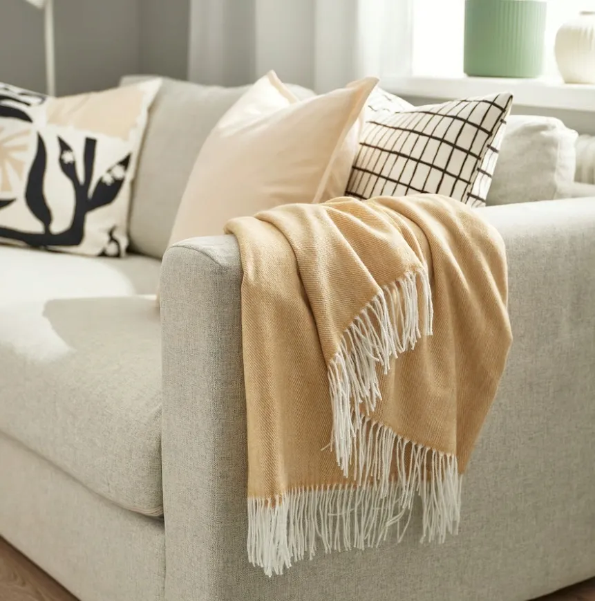 ikea-holmvi-pled-bezowozolty-120x160-cm