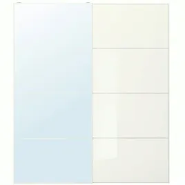 ikea-auli-farvik-pax-drzwi-srebrne-lustro-biale-szklo-200x236-cm