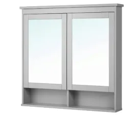 ikea-hemnes-szafka-z-lustrem-z-2-drzwiami-szary-103x16x98