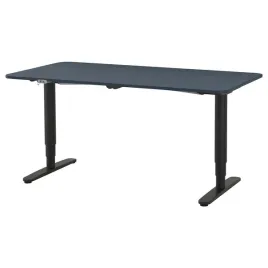 ikea-bekant-biurko-elektryczne-siedz-stoj-linoleum-niebieski