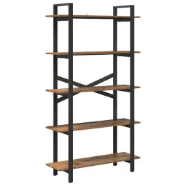polka-na-ksiazki-stare-drewno-100-x-335-x-178-cm