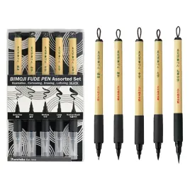 inktober-ilustration-set-2024-kuretake-5-brushpenow-bimoji-xt-5v2