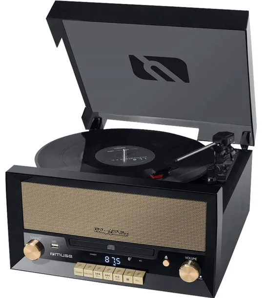 GRAMOFON RETRO CD RADIO FM USB BLUETOOTH MUSE MT-110B