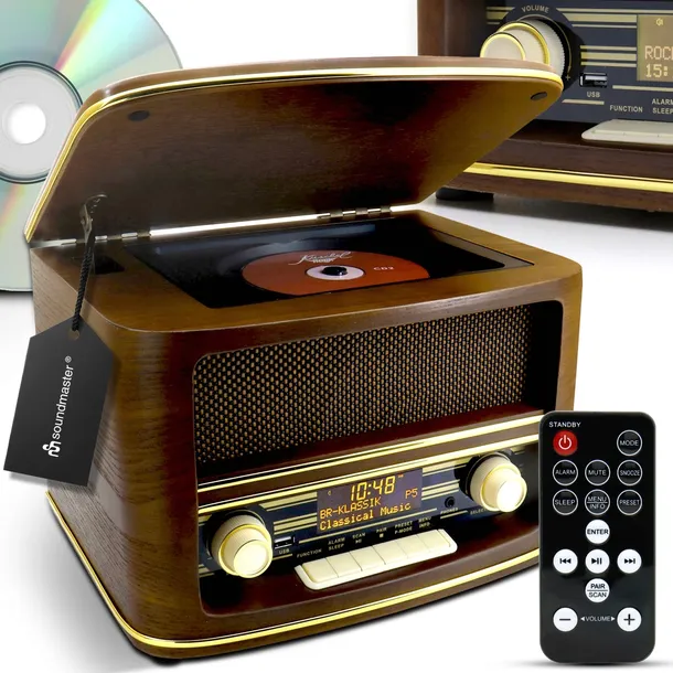 Radio retro Fm Dab+ odtwarzacz CD Bluetooth Usb Soundmaster NR961