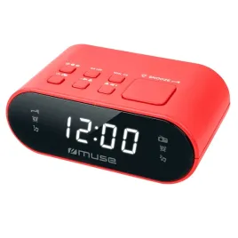 radio-budzik-bateryjno-sieciowe-pll-fm-alarm-muse-m-10-red-ekran-led