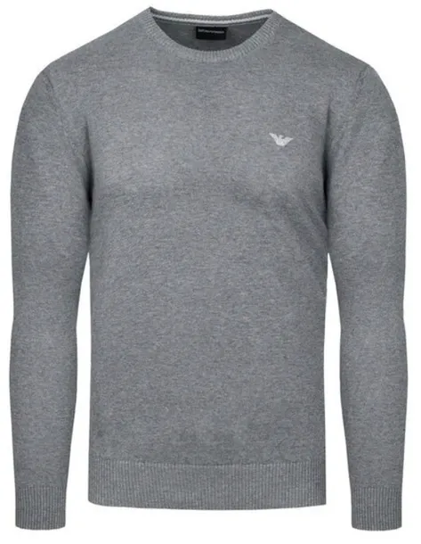EMPORIO ARMANI SWETER MĘSKI SZARY C-NECK ORGANIC COTTON NA PREZENT / M